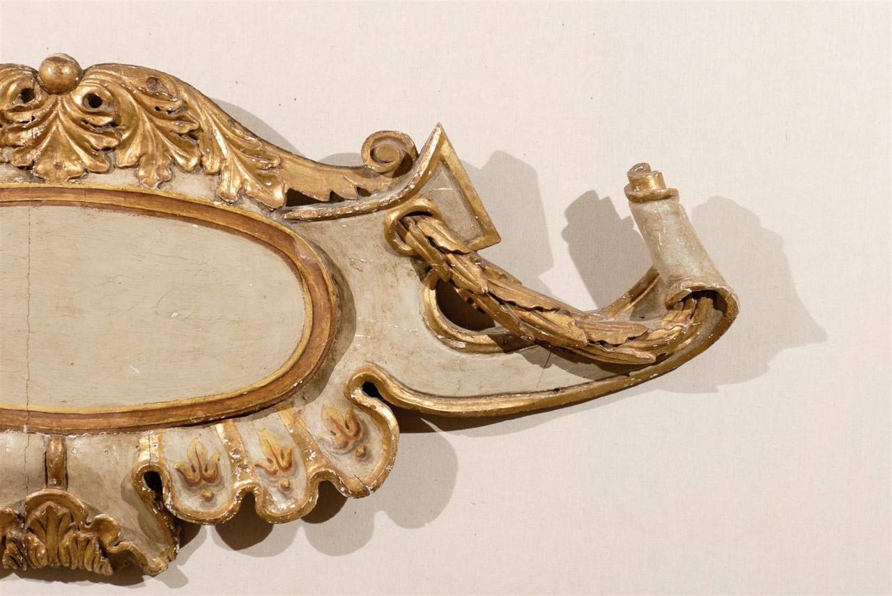 Gilt An 18th C. Italian Scrolling Cartouche Decorative Wall Plaque, 5+ FT Long For Sale