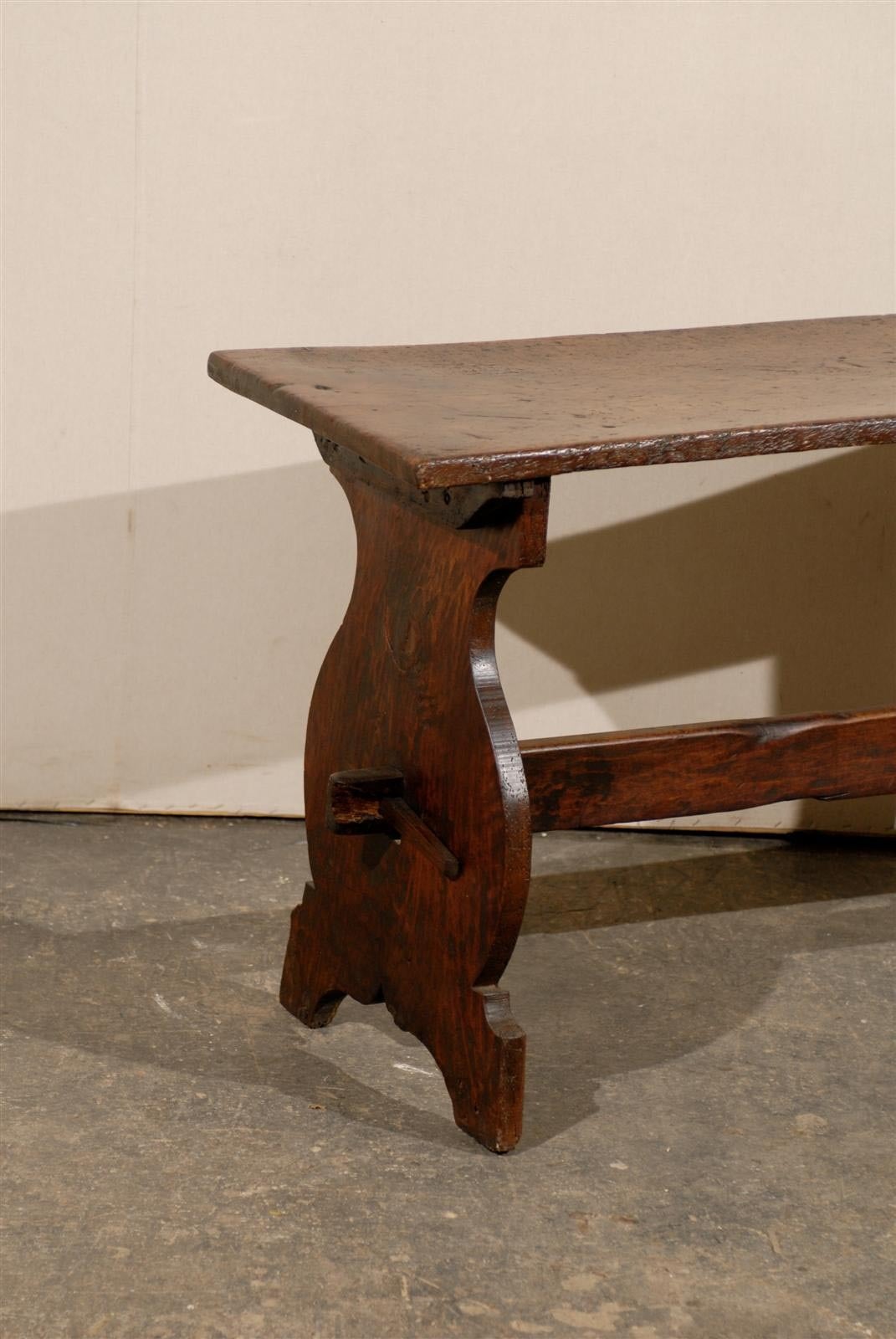 Italian 18th Century Wooden Console Trestle Table 5