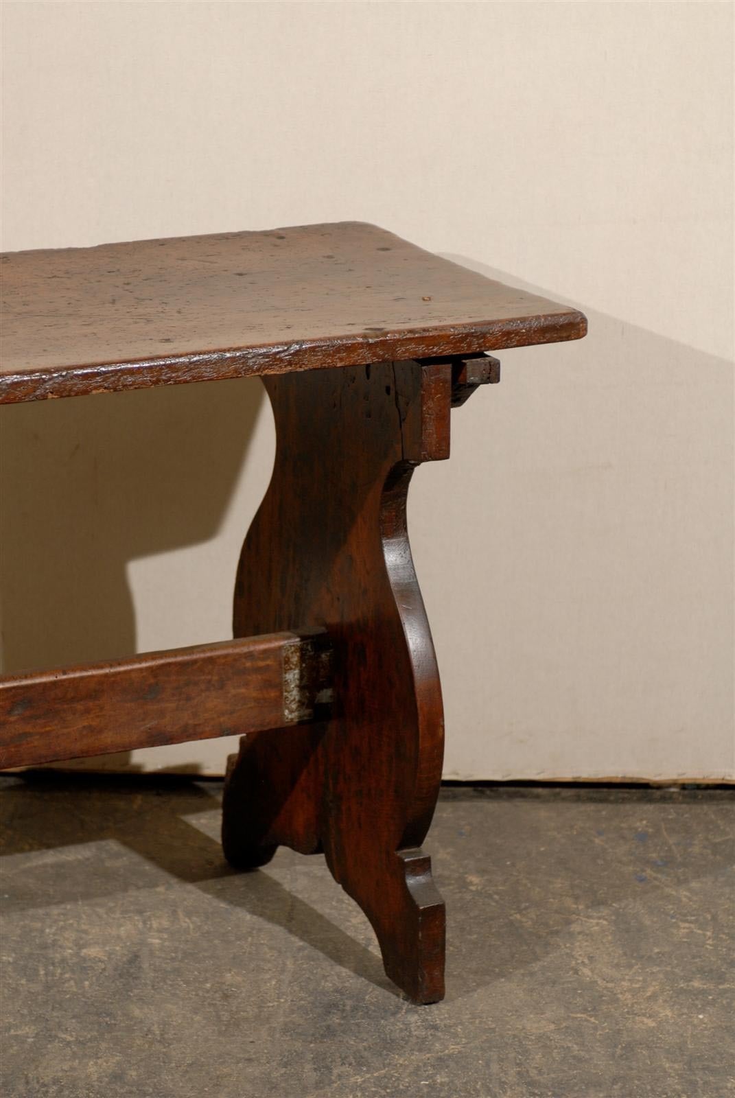 Italian 18th Century Wooden Console Trestle Table 4