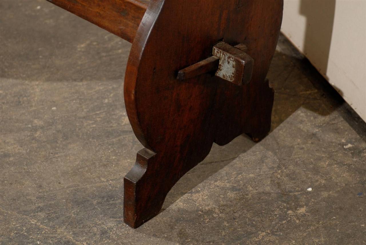 Italian 18th Century Wooden Console Trestle Table 1