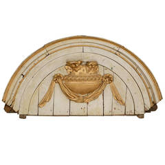 Antique 19th Century Italian Painted and Gilded Wall Fragment