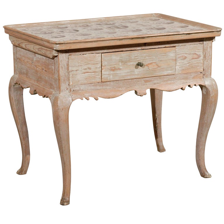 18th Century Swedish Wooden Tray Top Side Table With Dutch Tiles At 1stdibs