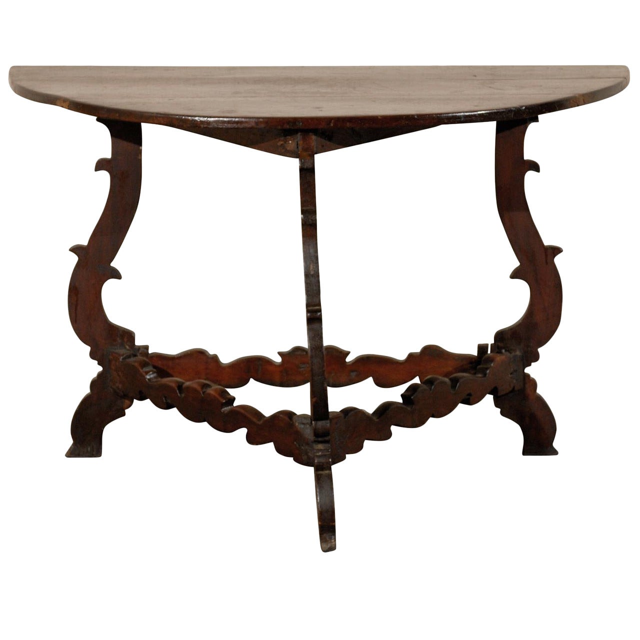 Exquisite Italian 18th Century Demilune Table