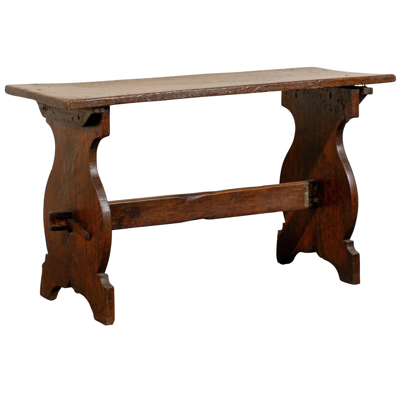 Italian 18th Century Wooden Console Trestle Table