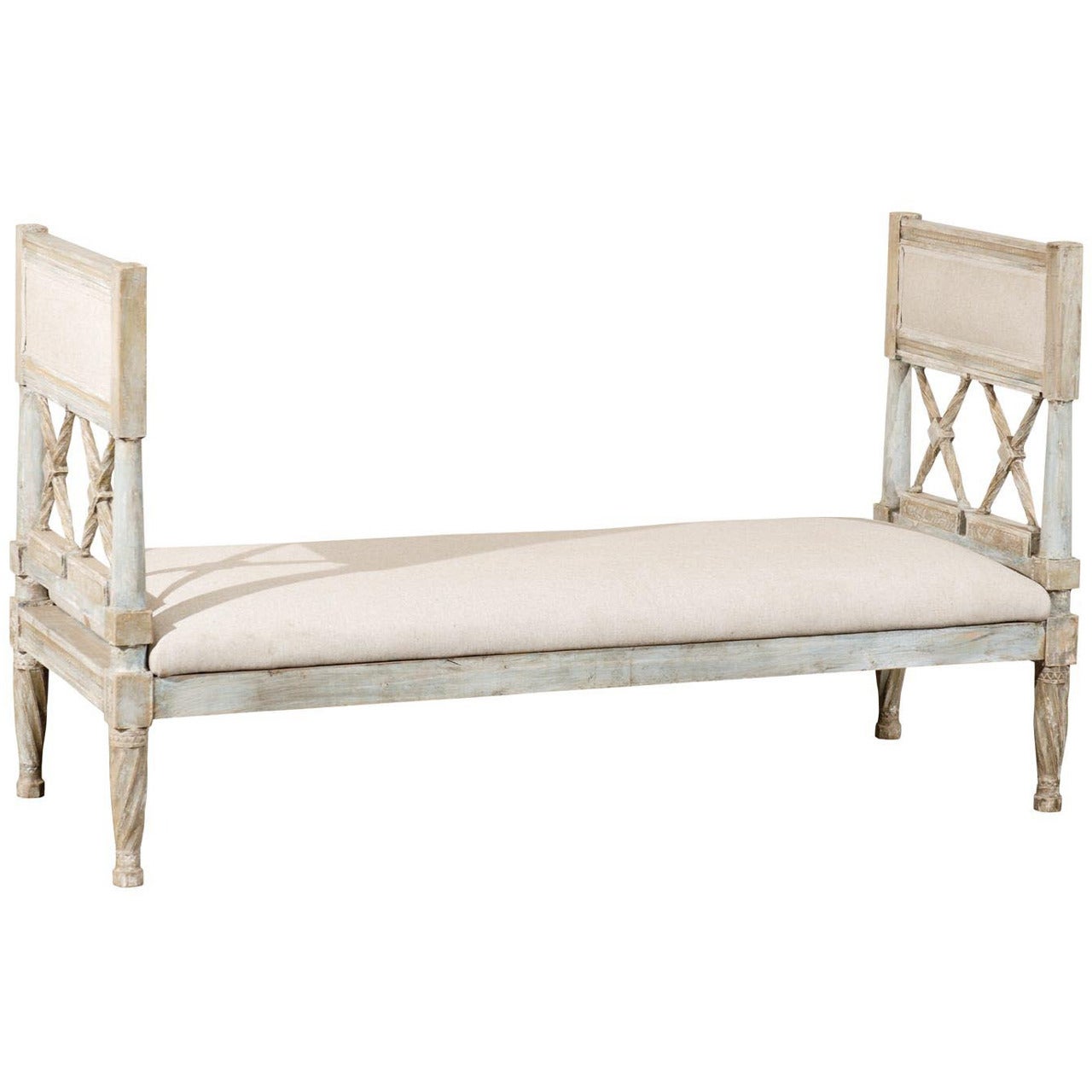 19th Century Gustavian Style Painted Wood Daybed