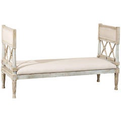 Antique 19th Century Gustavian Style Painted Wood Daybed