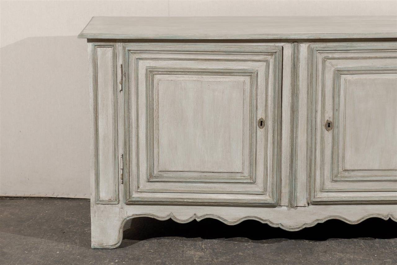 French 19th Century Grey Beige Painted Wood Buffet 1
