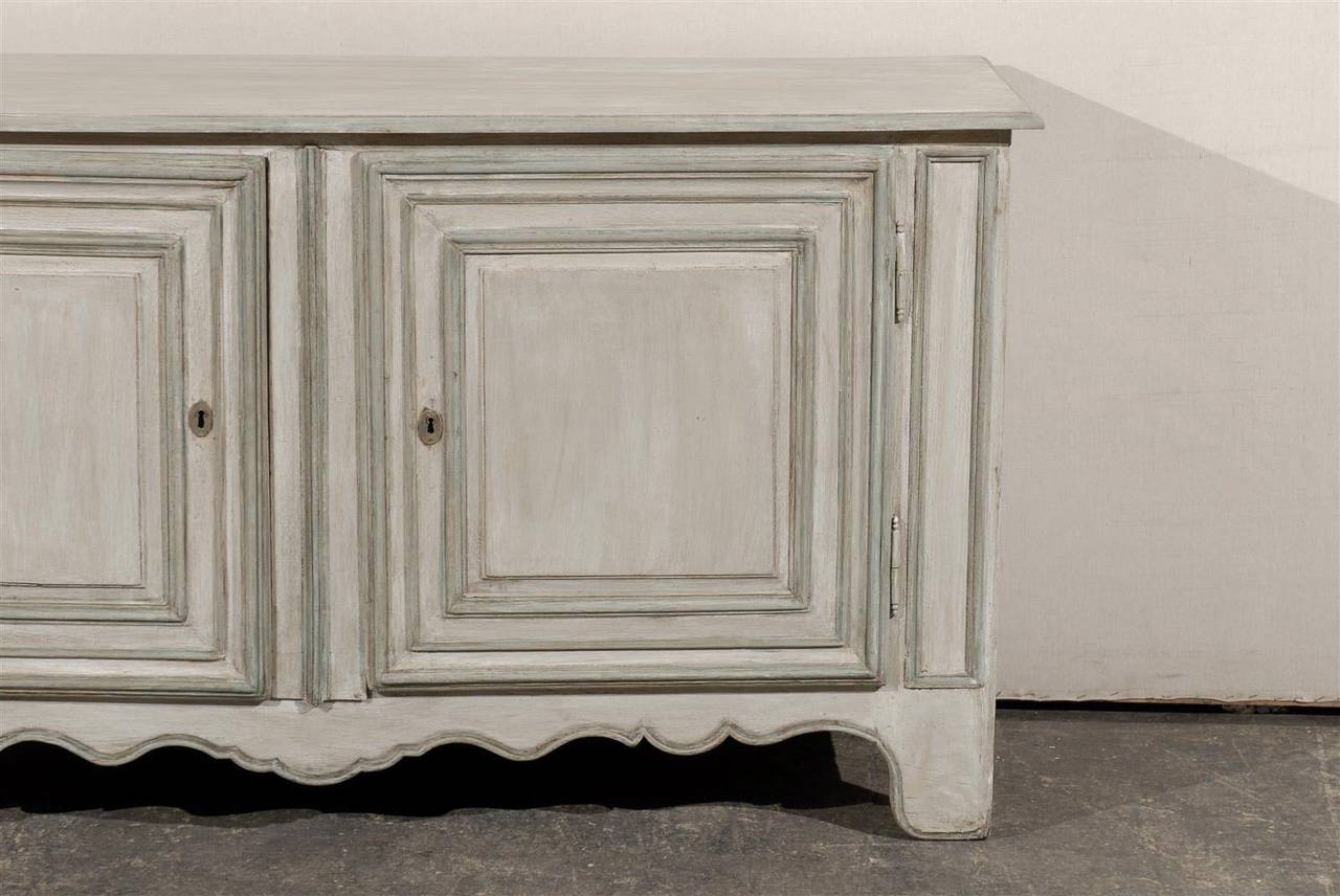 French 19th Century Grey Beige Painted Wood Buffet 2