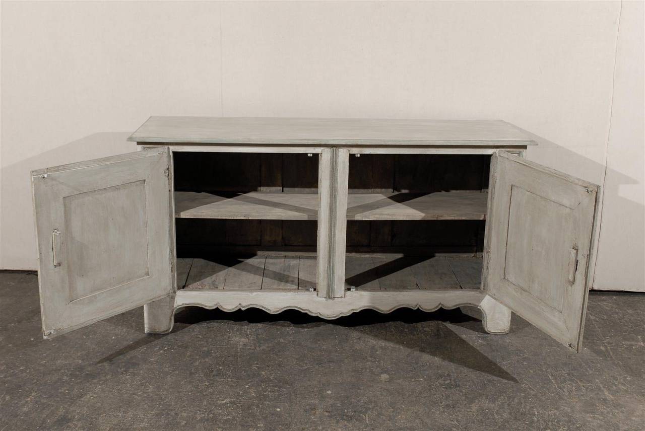 French 19th Century Grey Beige Painted Wood Buffet 5