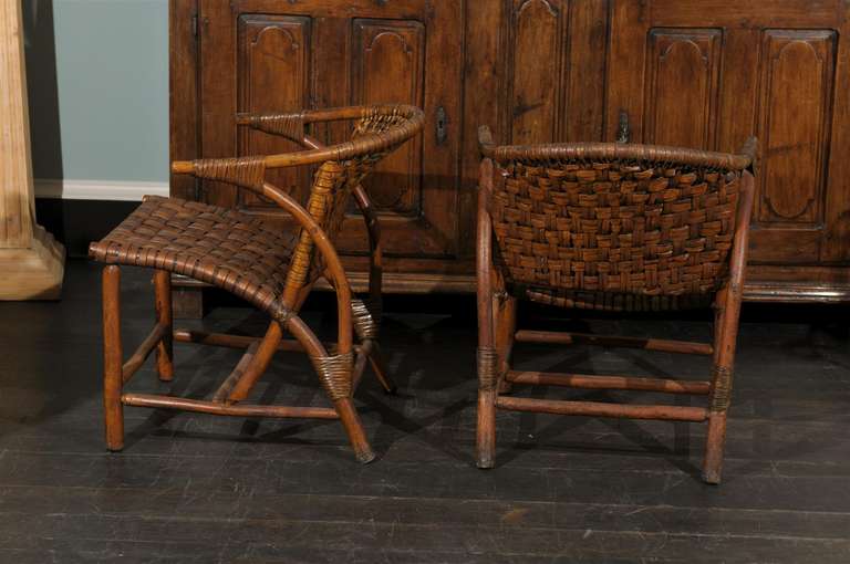 American Pair of Old Hickory Chairs