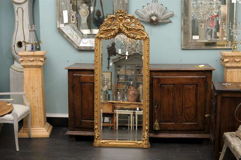 A 19th Century Swedish Richly Carved Gilded Mirror