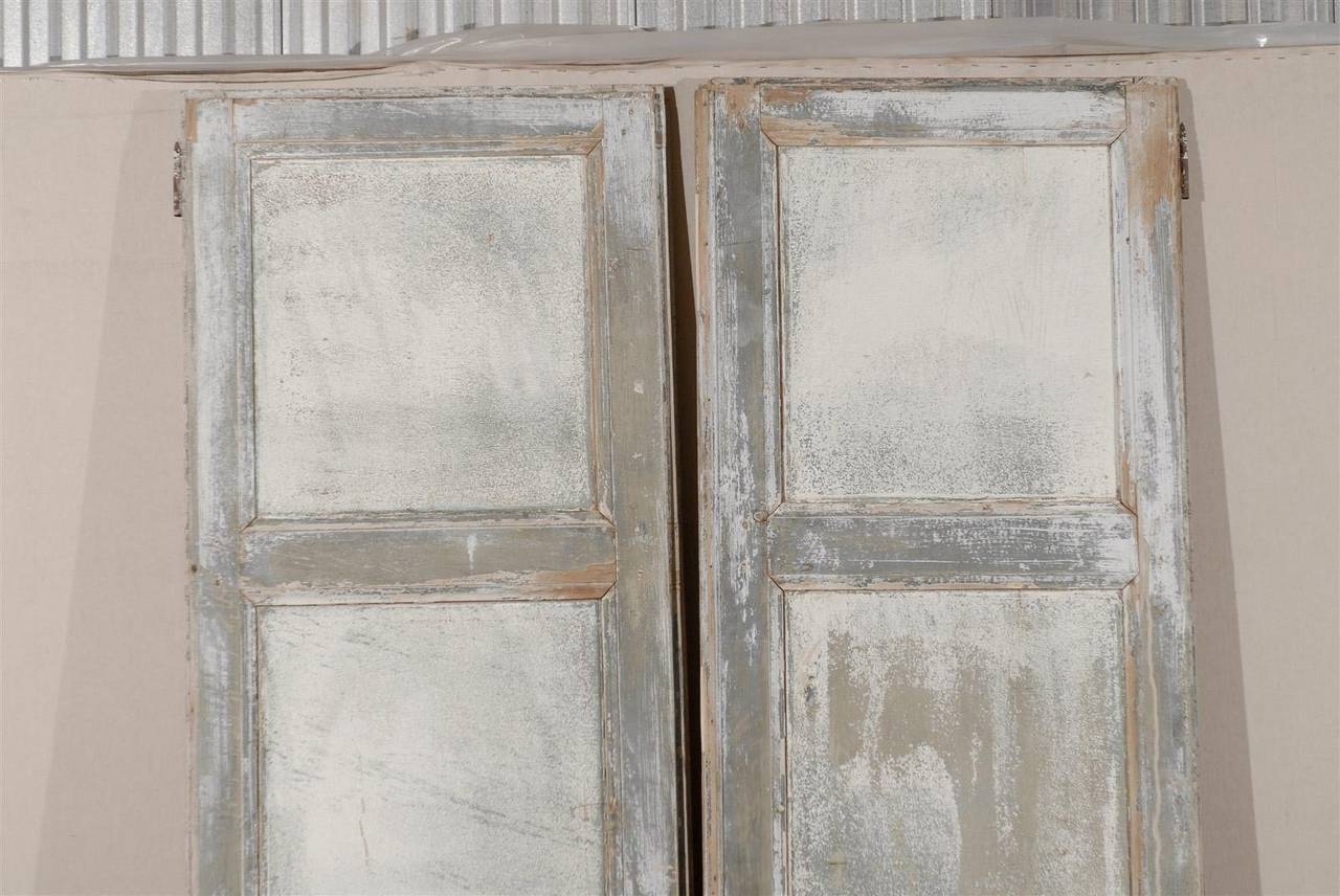 Pair of 19th Century French Painted Wood Doors 1