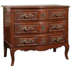 A Louis XV Style Three Dovetailed Drawers Wooden Chest