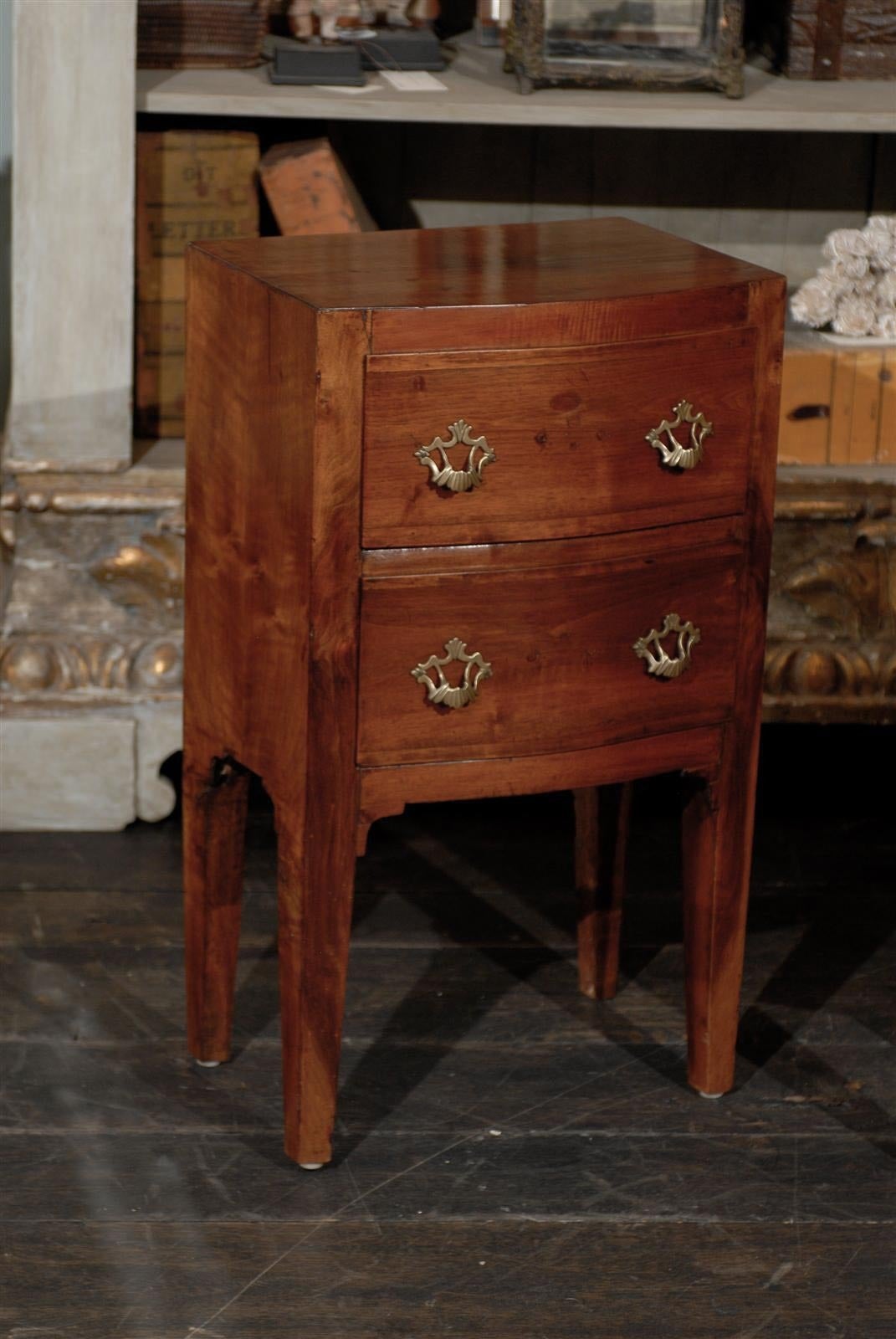 Pair of Italian 19th Century Two-Drawer Wooden Chests 1