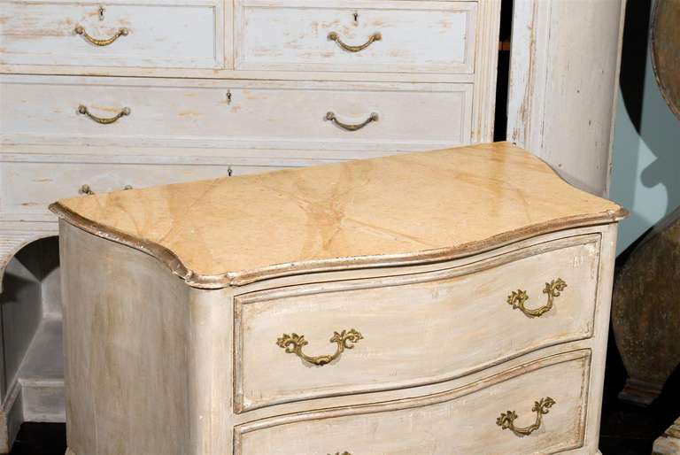 Italian Faux Marble Top Chest 4