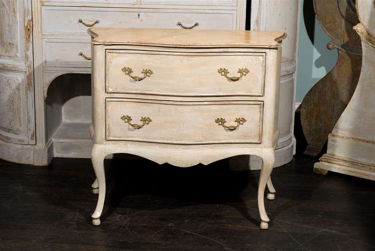 20th Century Italian Faux Marble Top Chest