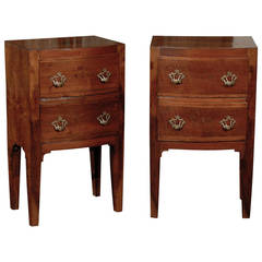 Pair of Italian 19th Century Two-Drawer Wooden Chests