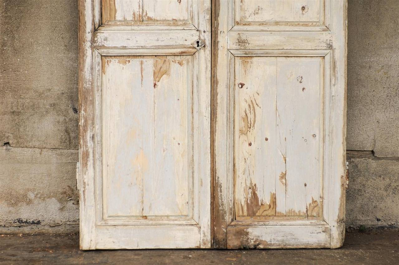 Pair of French 19th Century Painted Wood Doors 2