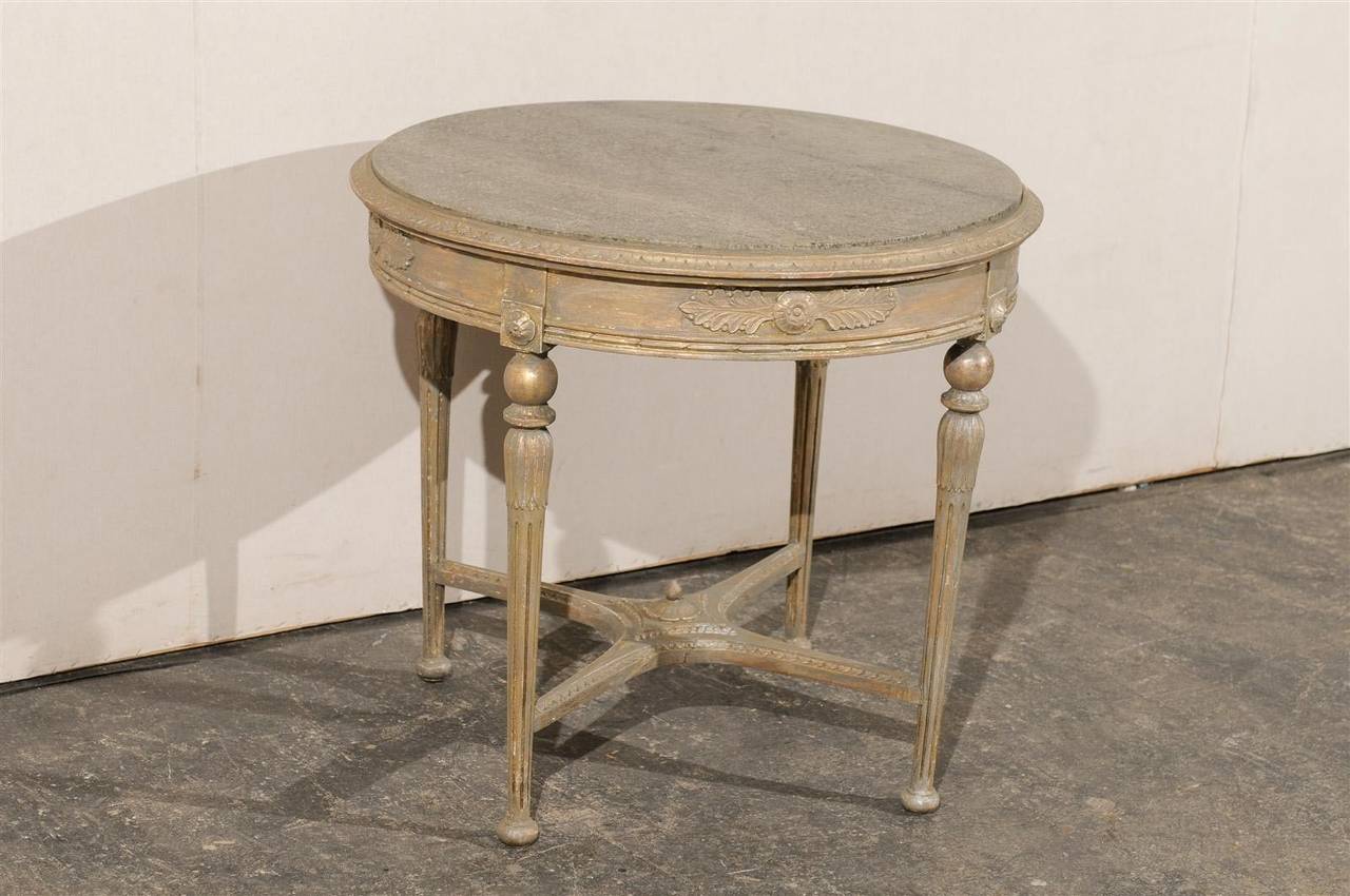 Swedish Mid-19th Century Center Table with Marble Top For Sale 1