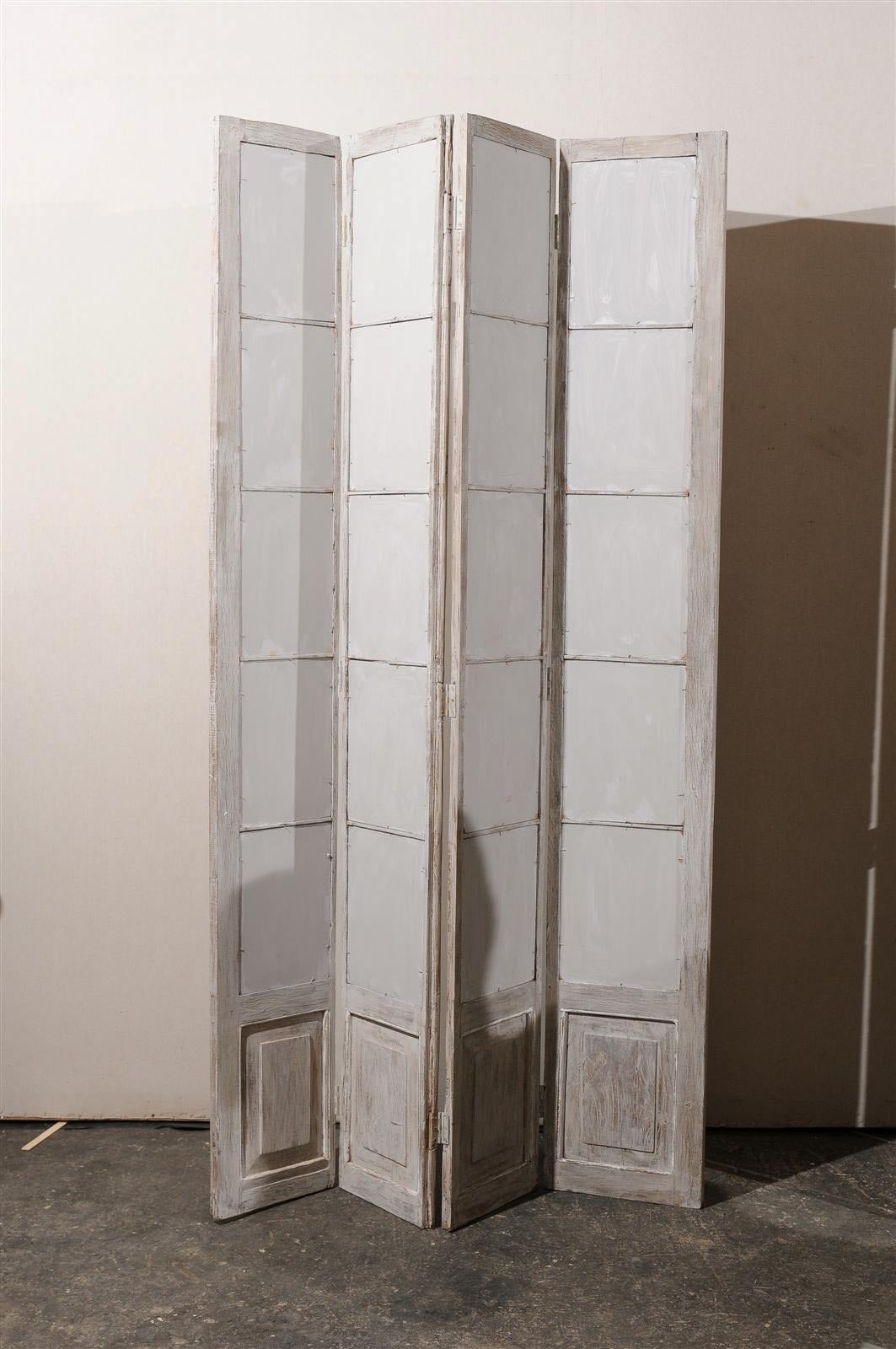 Pair of Mirrored Painted Wood Screens 1