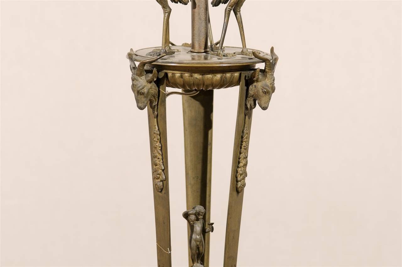 Italian Neoclassical Style Table Lamps with Bronze Base For Sale 1