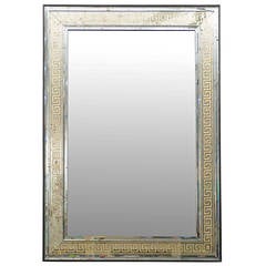 Large Scale Mirror with Eglomisé Greek Key Motif