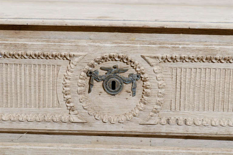 A French Early 19th Century Bleached Oak Three-Drawer Chest 2