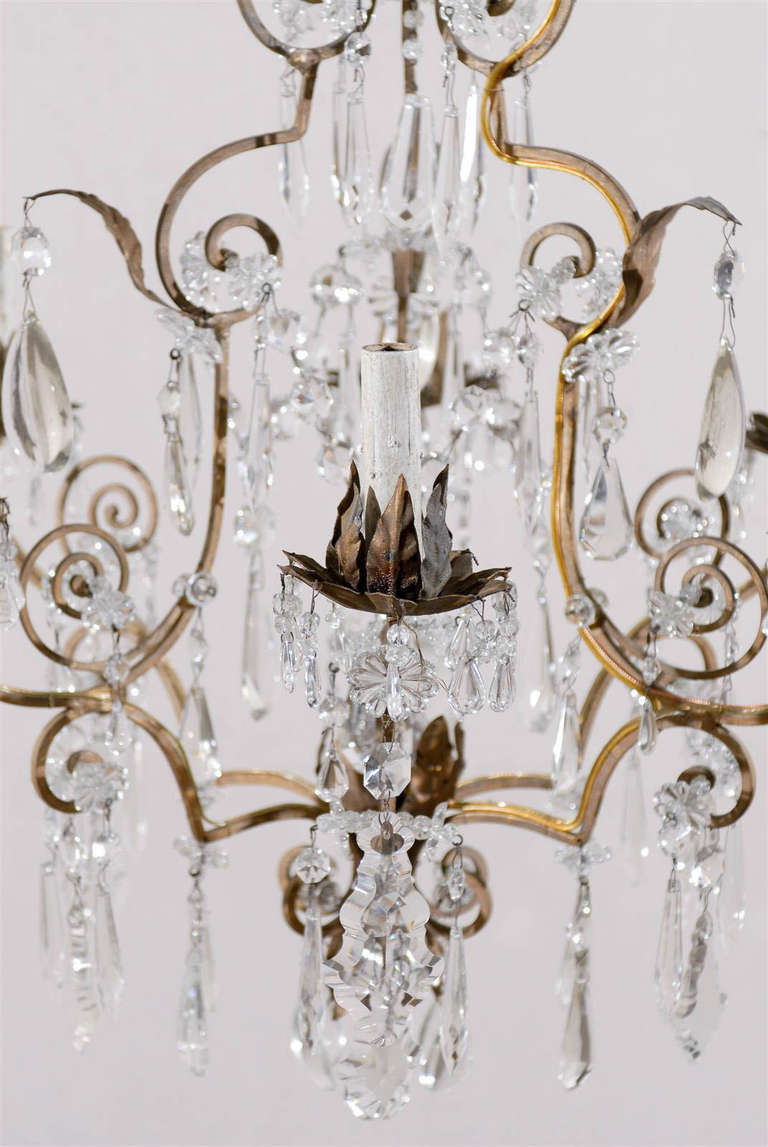 Italian Crystal, Six Light Chandelier 1