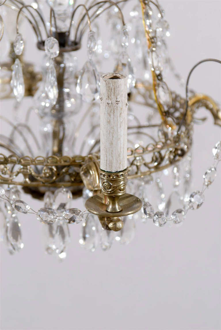 Swedish Four-Light Crystal Chandelier 1