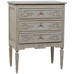 A French Small Size Three-Drawer Painted Wood Chest
