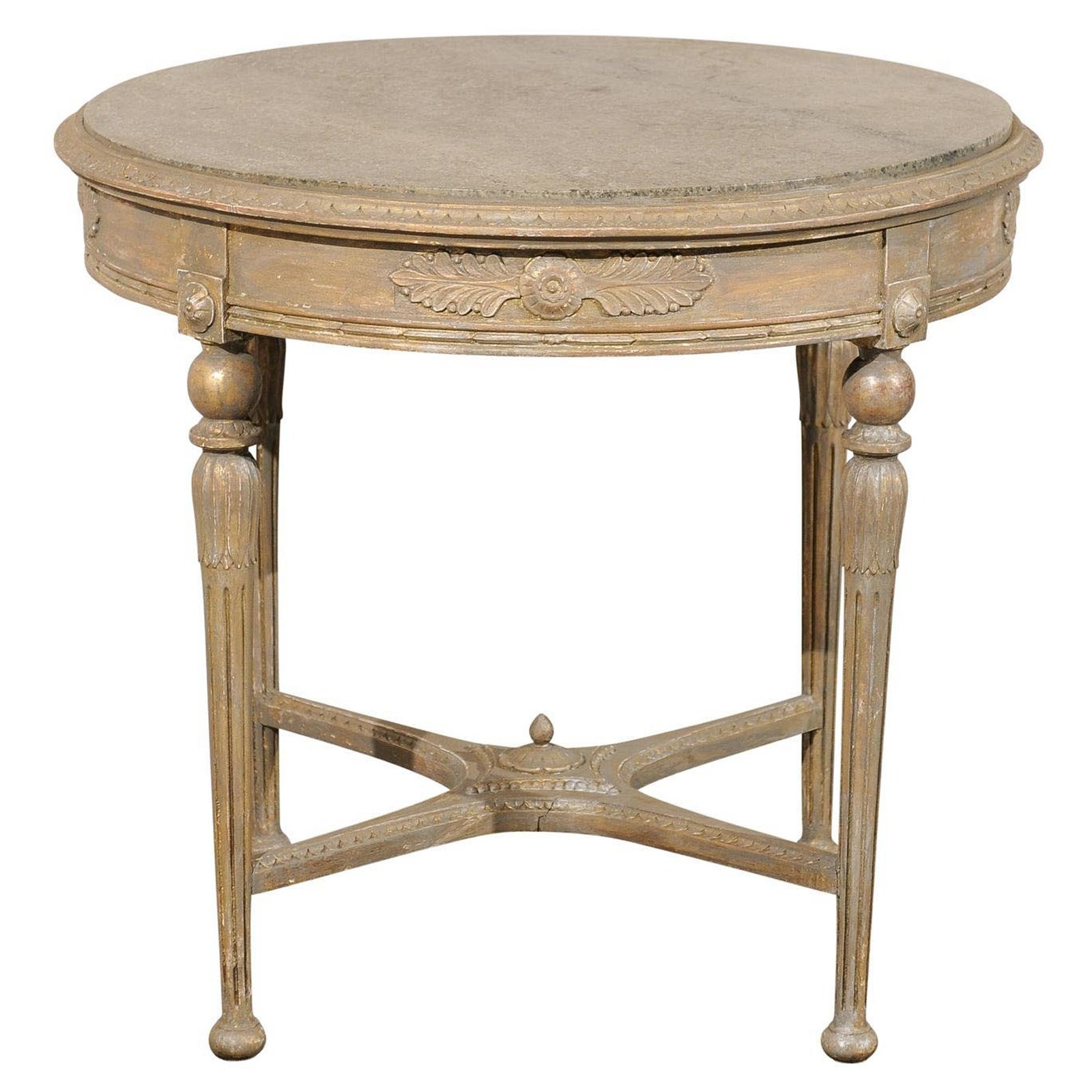 Swedish Mid-19th Century Center Table with Marble Top