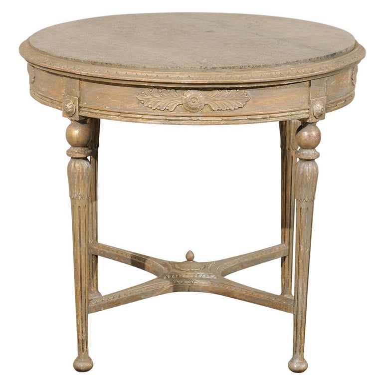 Swedish Mid-19th Century Center Table with Marble Top For Sale