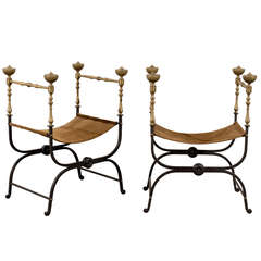 Vintage Pair of Savonarola Chairs