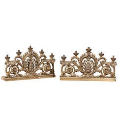 Pair of 19th Century Italian Wooden Candelabras