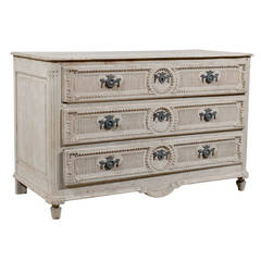 A French Early 19th Century Bleached Oak Three-Drawer Chest