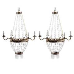 Pair of Italian Crystal Chandeliers