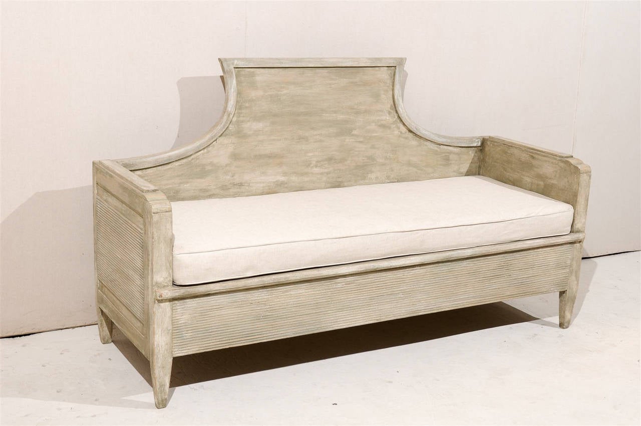 A Pair of Early 19th Century Swedish Period Gustavian Painted Wood Sofas 3