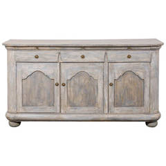 A Late 19th Century English Painted Wood Three-Door Sideboard