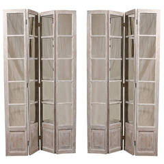 Pair of Mirrored Painted Wood Screens 5