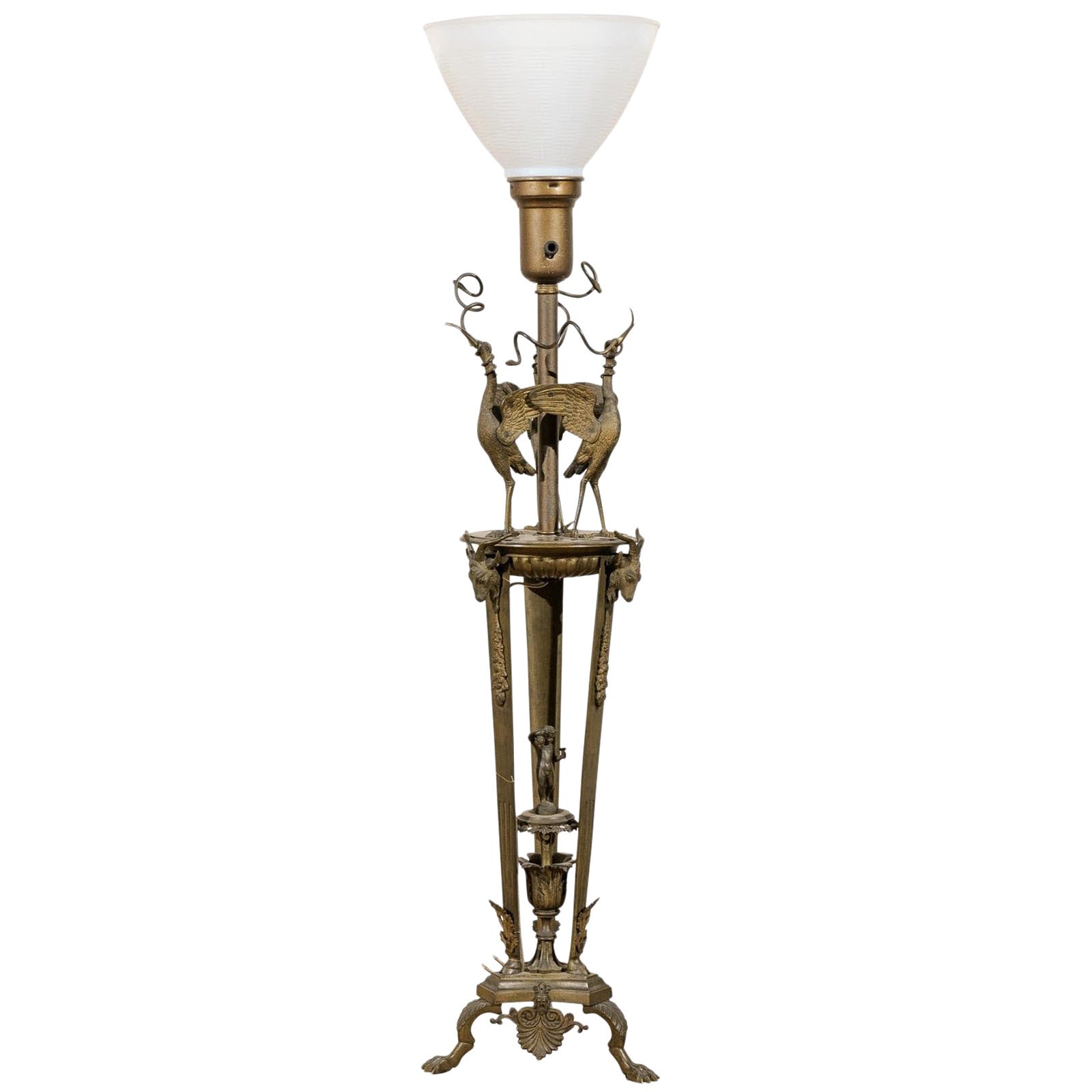 Italian Neoclassical Style Table Lamps with Bronze Base