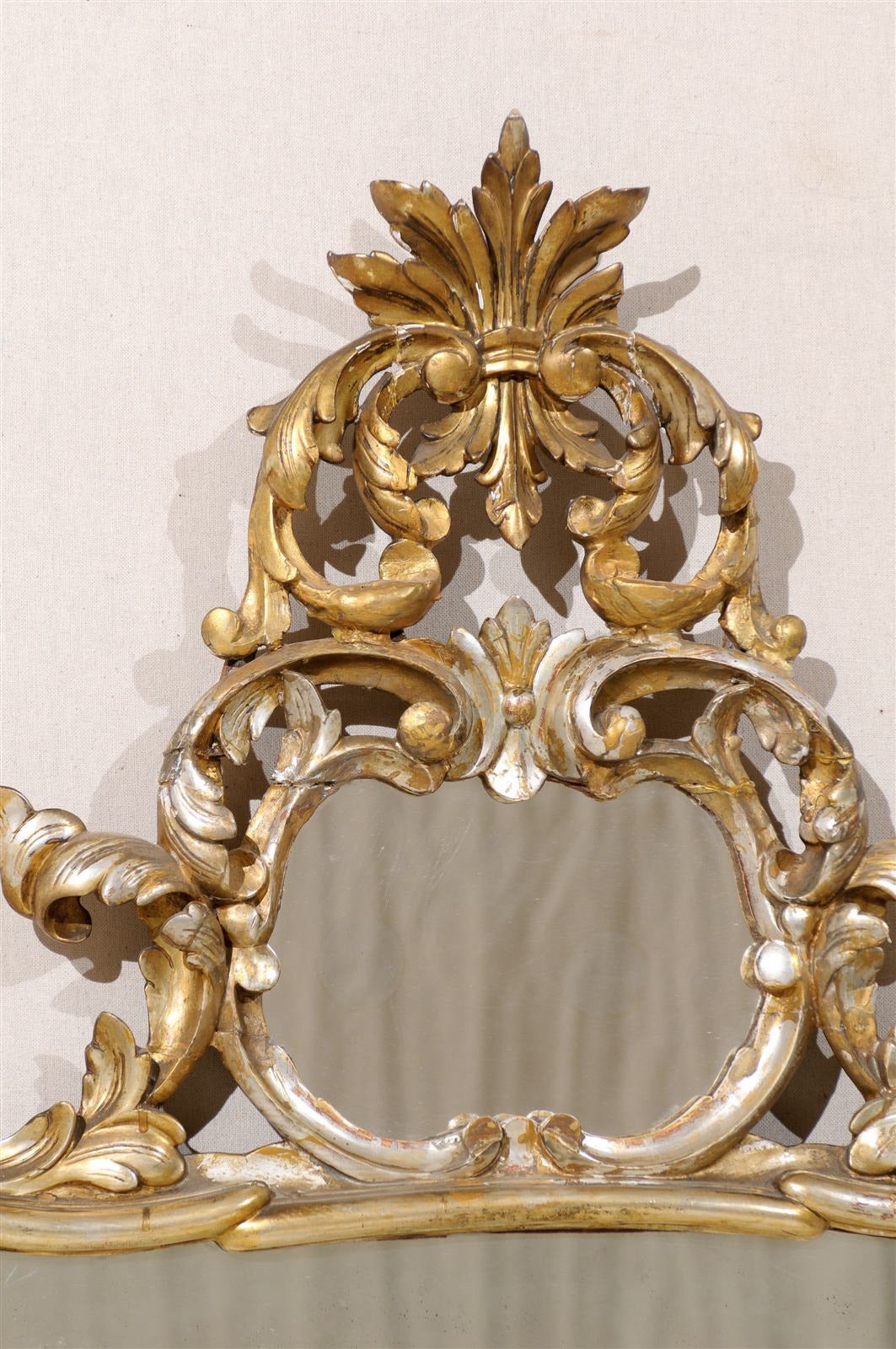 Early 20th Century Italian Gold and Silver Gilt Mirror 1