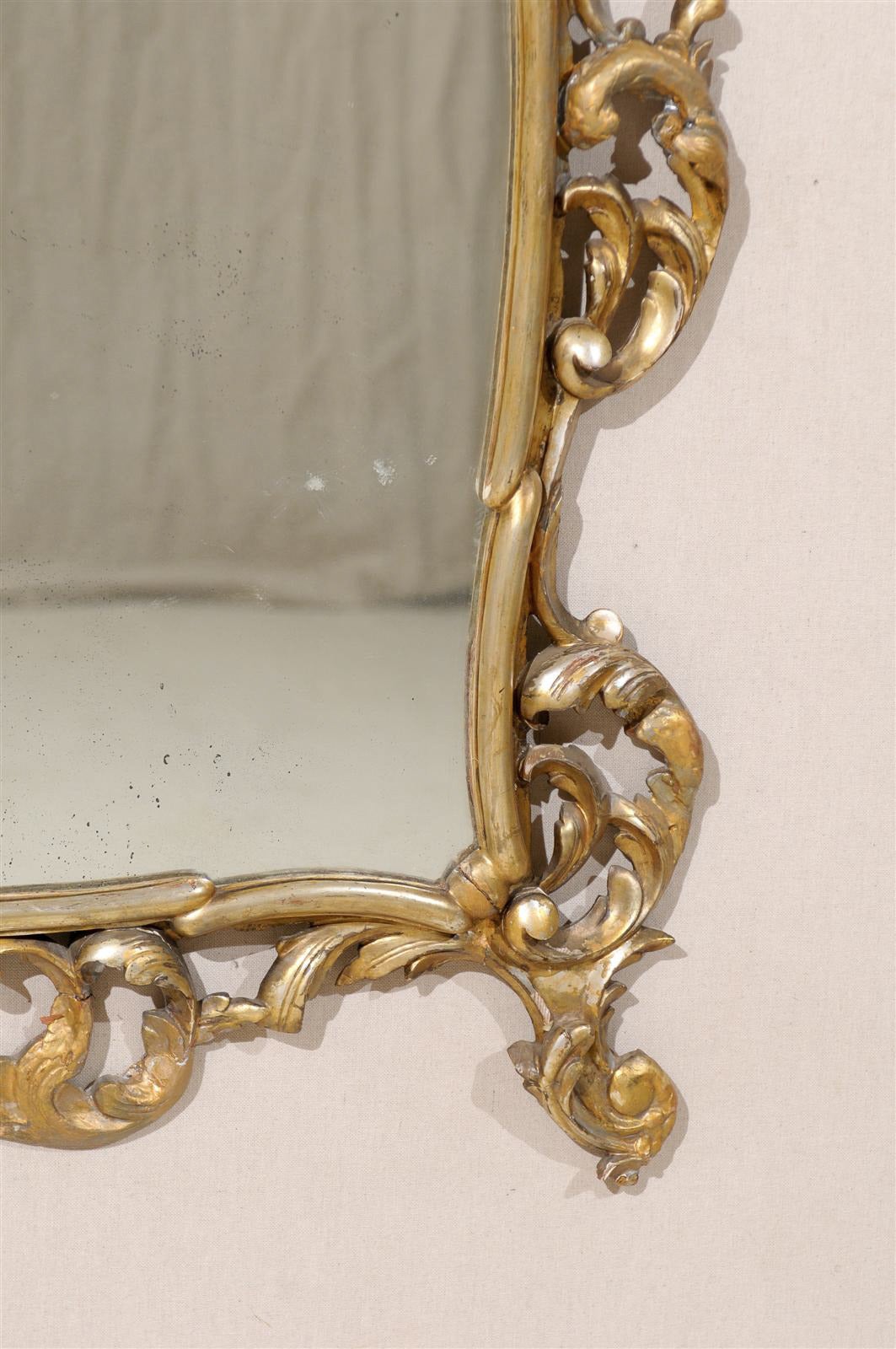 Early 20th Century Italian Gold and Silver Gilt Mirror 4