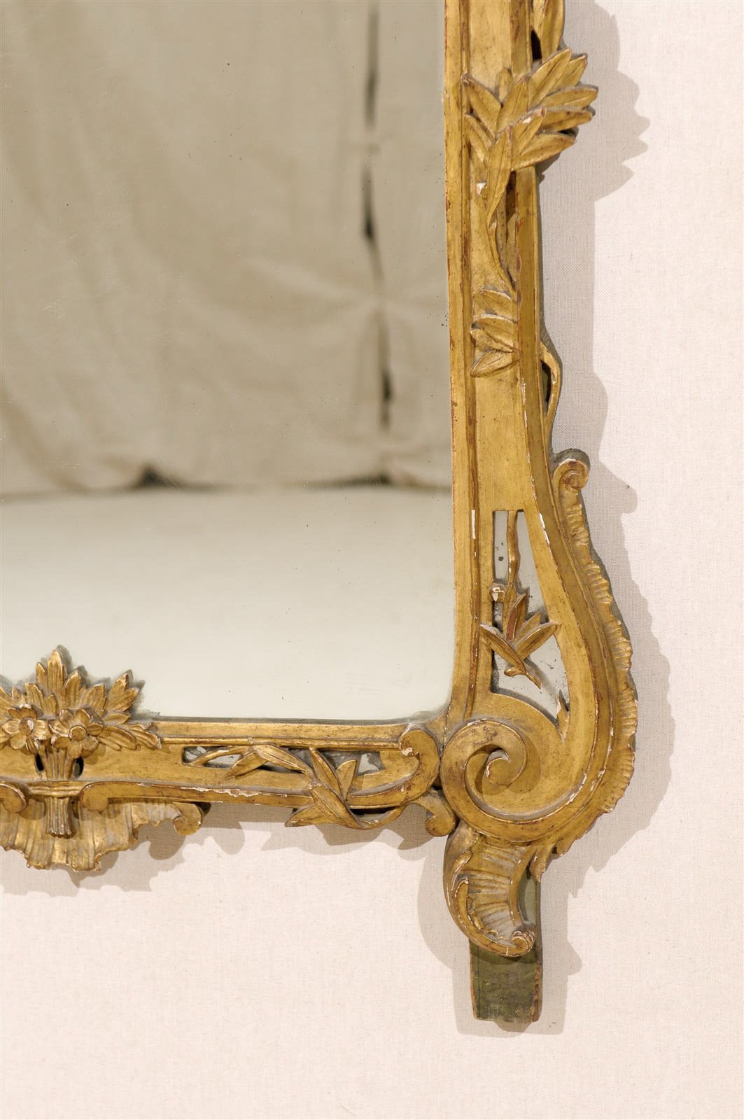 French Mid-19th Century Richly Carved Gilded Wood Mirror 3
