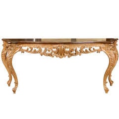 Hand-Carved Rococo Style Console