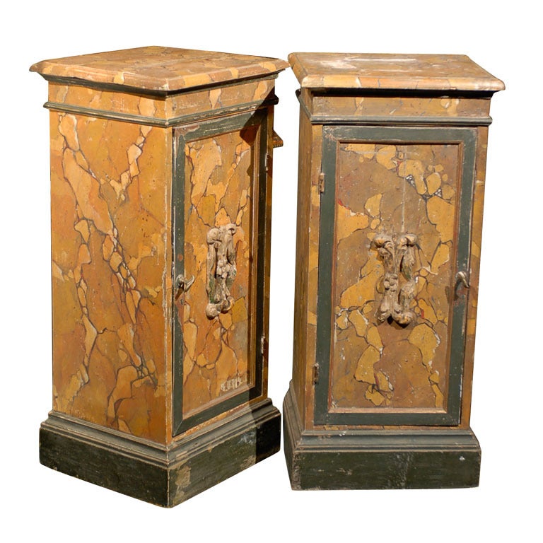 Pair of Italian Pedestal Cabinets