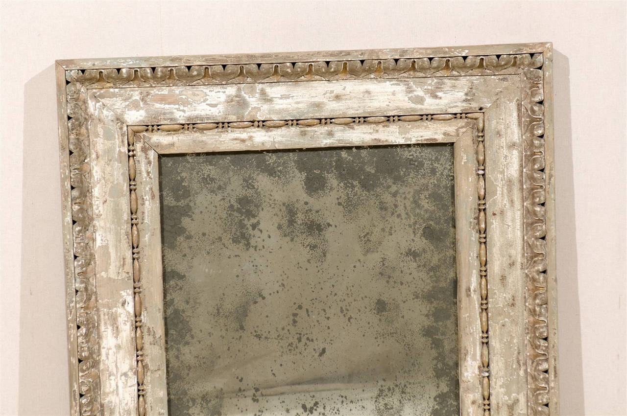Italian Early 19th Century Rectangular Painted Wood Mirror In Good Condition In Atlanta, GA