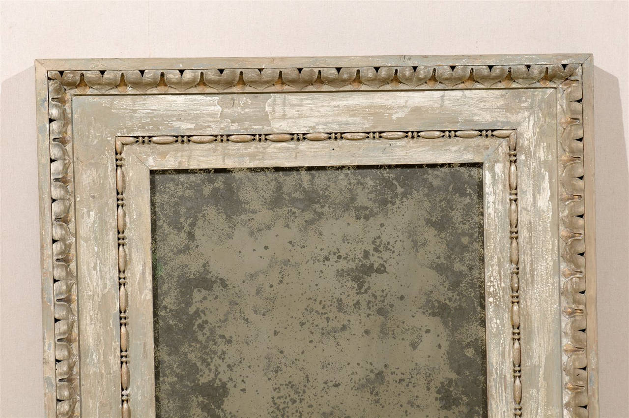 Glass An Italian Early 19th Century Rectangular Painted Wood Mirror