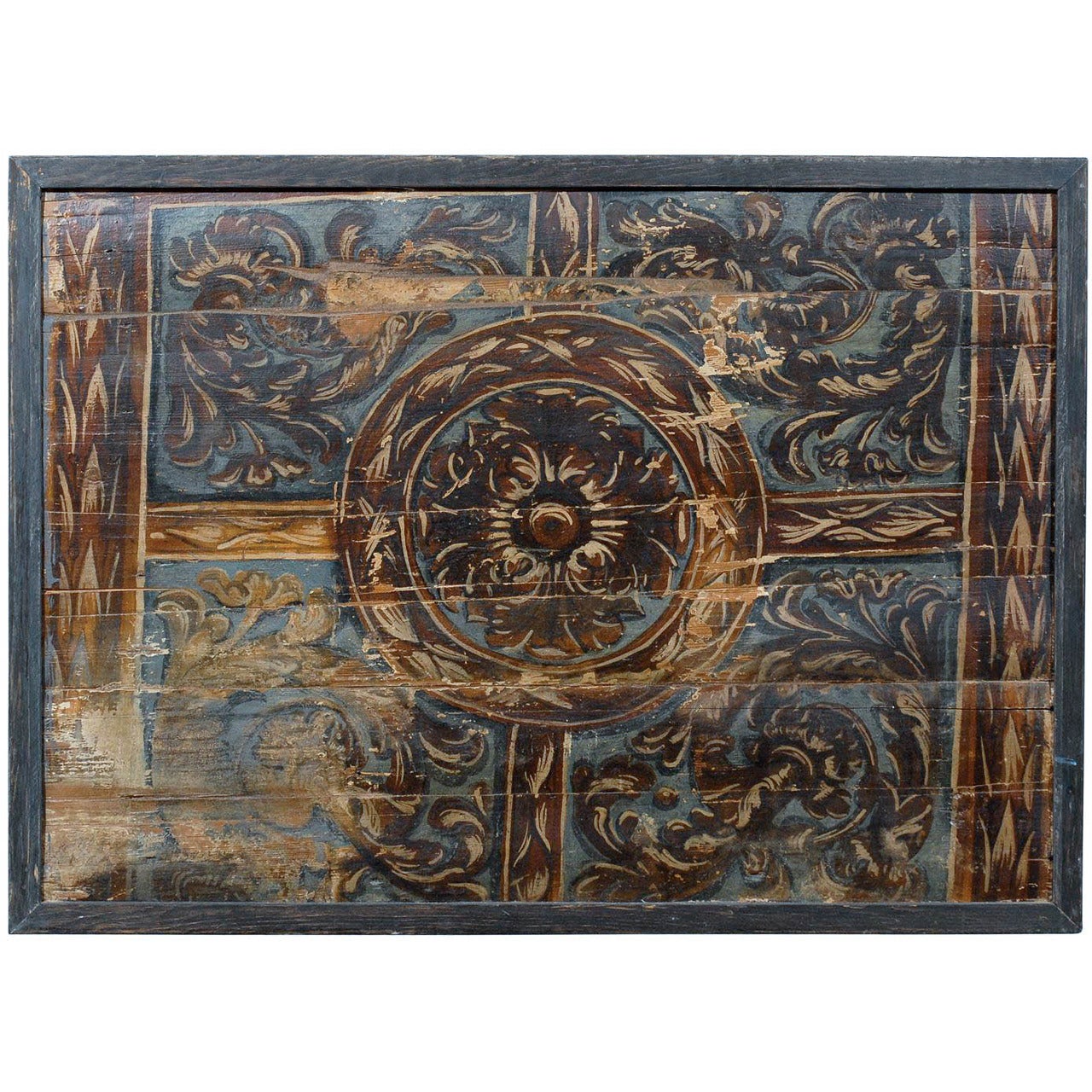 An Italian 18th Century Painted Wood Rectangular Panel