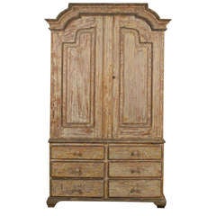 Swedish Period Rococo Cabinet with Original Paint