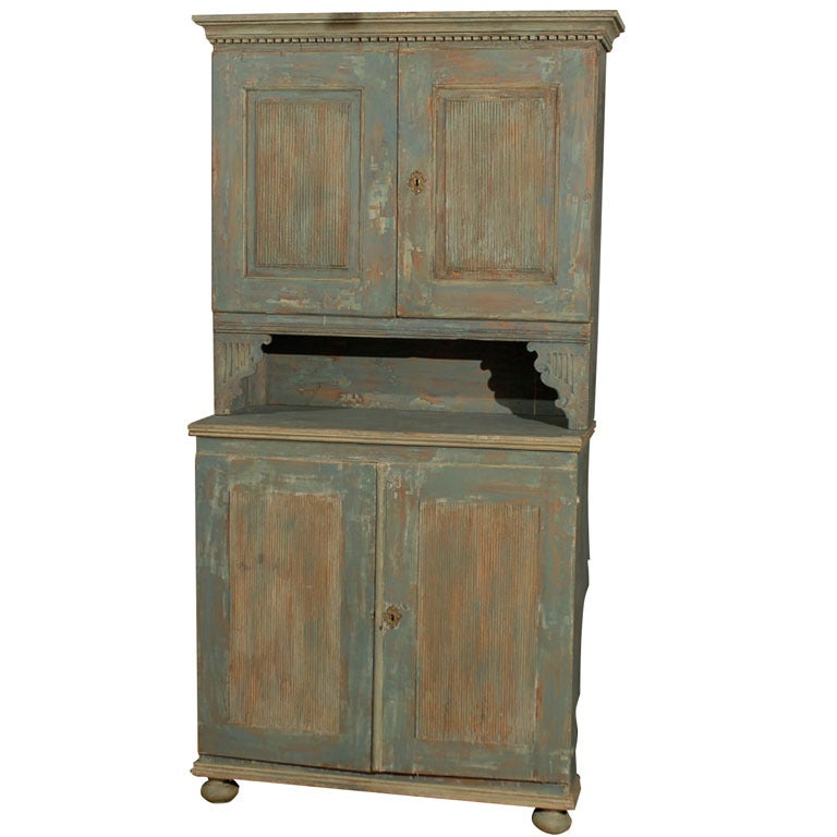 Swedish 18th Century Late Gustavian Cabinet with Original Paint